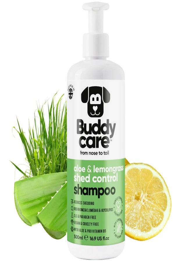 Buddycare shed Control Dog Shampoo by Buddycare | Dry Skin & Itchy Skin Relief for Smelly Dogs | Deep Cleansing for Dogs Puppy Sensitive Skin | Lemongrass Scented | with Aloe & Vitamin B5 (16.90oz) - Image 1