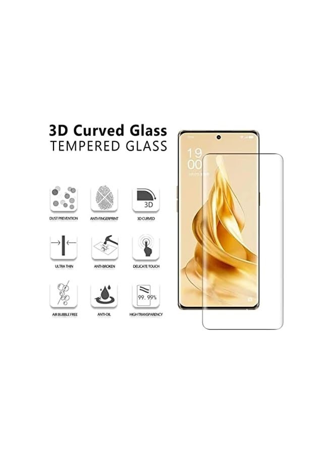 بروماس واقي شاشة اوبو رينو 8 تي 5 جي، زجاج مقسى بالأشعة فوق البنفسجية يغطي الشاشة بالكامل، صلابة 9H، مضاد للخدش، مضاد للكسر، واقي شاشة مضاد لبصمات الأصابع لهاتف اوبو رينو 8T 5G شفاف - Image 2