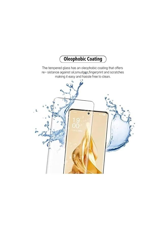 بروماس واقي شاشة اوبو رينو 8 تي 5 جي، زجاج مقسى بالأشعة فوق البنفسجية يغطي الشاشة بالكامل، صلابة 9H، مضاد للخدش، مضاد للكسر، واقي شاشة مضاد لبصمات الأصابع لهاتف اوبو رينو 8T 5G شفاف - Image 4