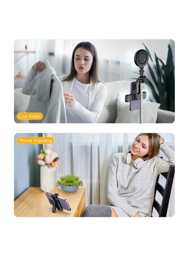 ARNOTEC - 53 Inches(135cm) Selfie Sticks Tripod,Separate design smartphone tripod Stand with Wireless Remote Control and Double fill light Portable Retractable Cell Phone Tripod for iPhone/Samsung/GoPro/Android Phonem Length 135CM - Image 1