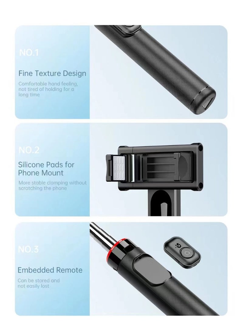 ARNOTEC - 53 Inches(135cm) Selfie Sticks Tripod,Separate design smartphone tripod Stand with Wireless Remote Control and Double fill light Portable Retractable Cell Phone Tripod for iPhone/Samsung/GoPro/Android Phonem Length 135CM - Image 1