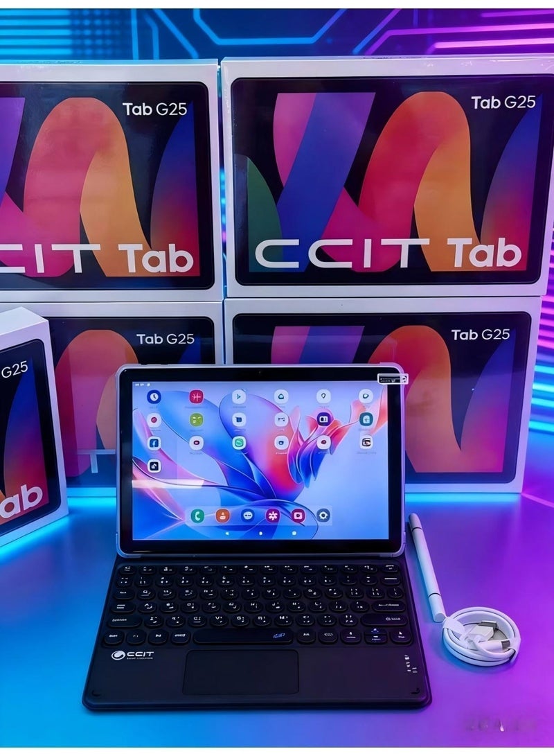CCIT Tab G25 Tablet, 10.1-Inch Incell IPS LCD, 16GB RAM, 1TB ROM, Android 15, 10000mAh Battery, 4G/5G Support - With Keyboard & Touch Pen-Grey - Image 5