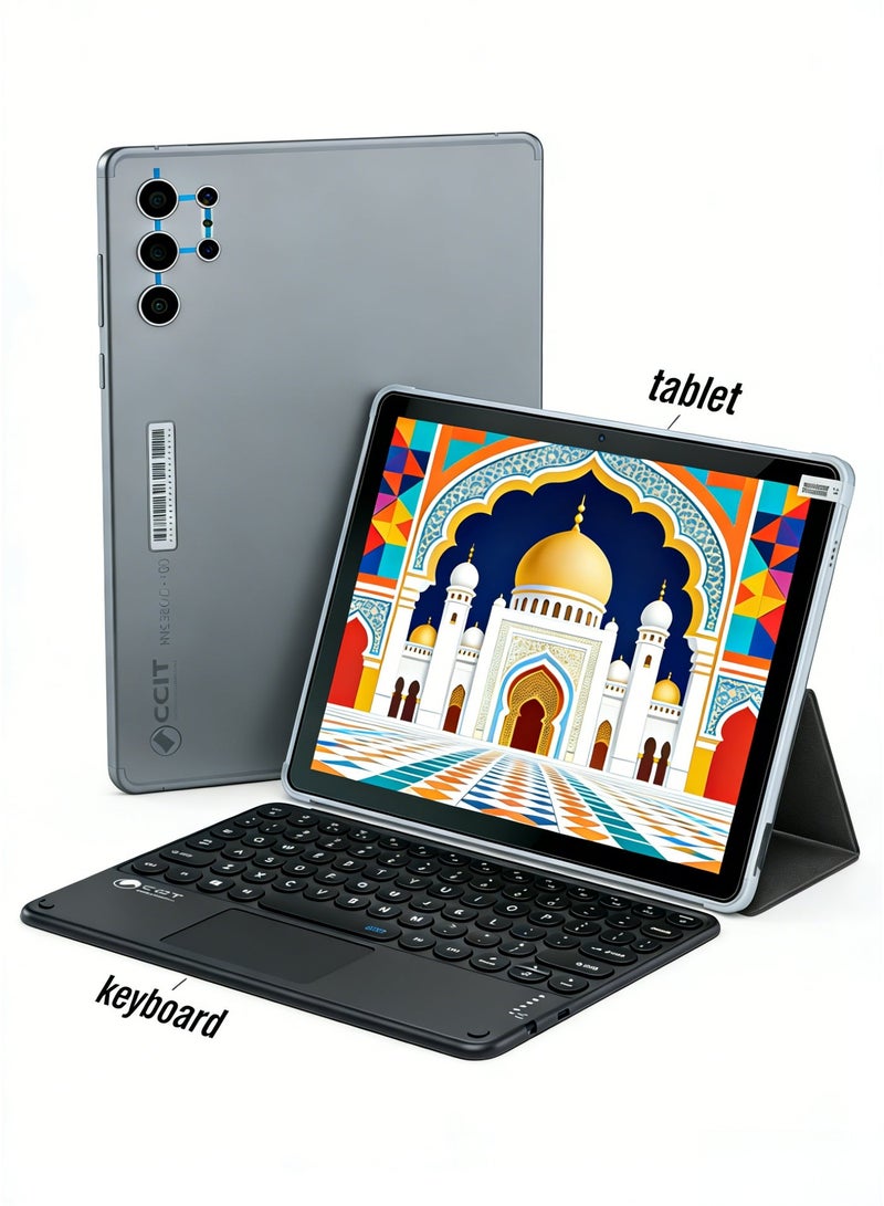 CCIT Tab G25 Tablet, 10.1-Inch Incell IPS LCD, 16GB RAM, 1TB ROM, Android 15, 10000mAh Battery, 4G/5G Support - With Keyboard & Touch Pen-Grey - Image 2