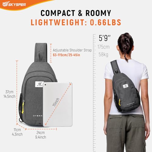 SKYSPER Sling Bag Anti Theft Crossbody Bag RFID Lightweight Travel Shoulder Chest Bag for Hiking Walking - Image 3