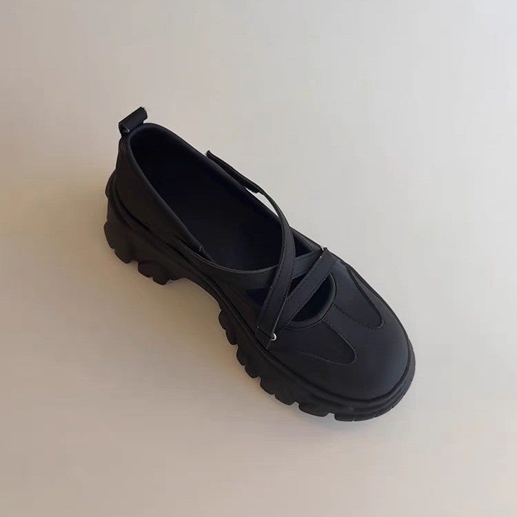 Women's Retro Mary Jane Shoes with Chunky Heel, Round Toe and Cross Strap - Image 2