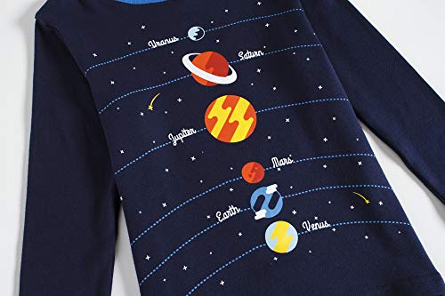 Popshion Boys Planet Pajamas 100% Cotton Pjs Toddler 2 Piece Long Sleeve Sleepwear Kids Clothes Pj Set Space Shirt 4t - Image 4