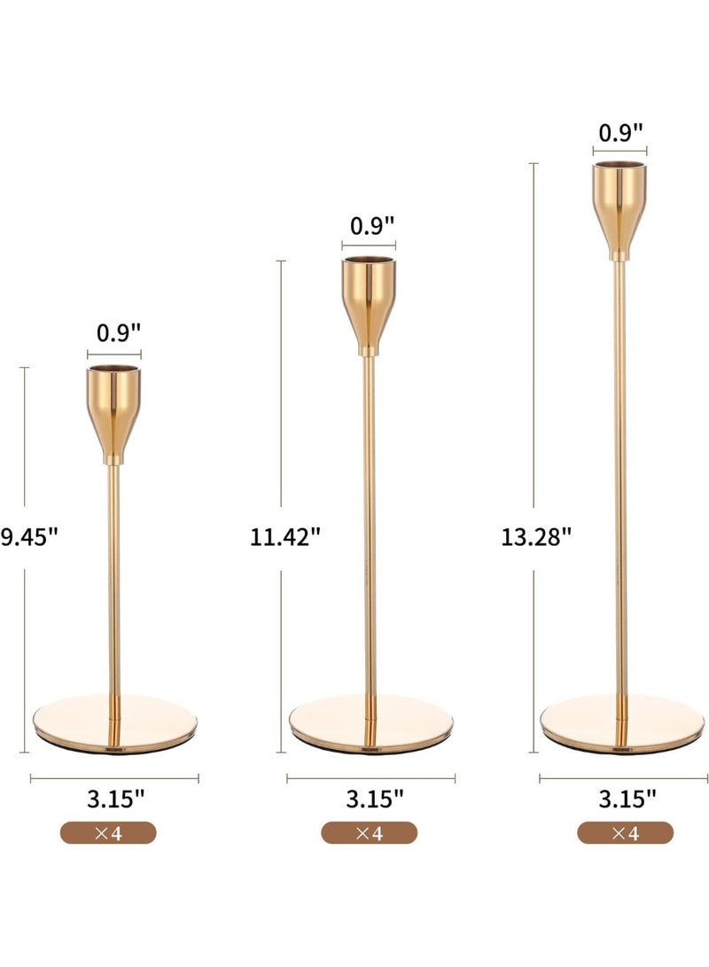 Home Care حاملات الشموع، معدنية – ذهبية، مجموعة من 3 - Image 3
