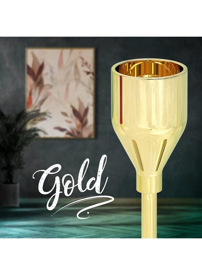 Home Care حاملات الشموع، معدنية – ذهبية، مجموعة من 3 - Image 2