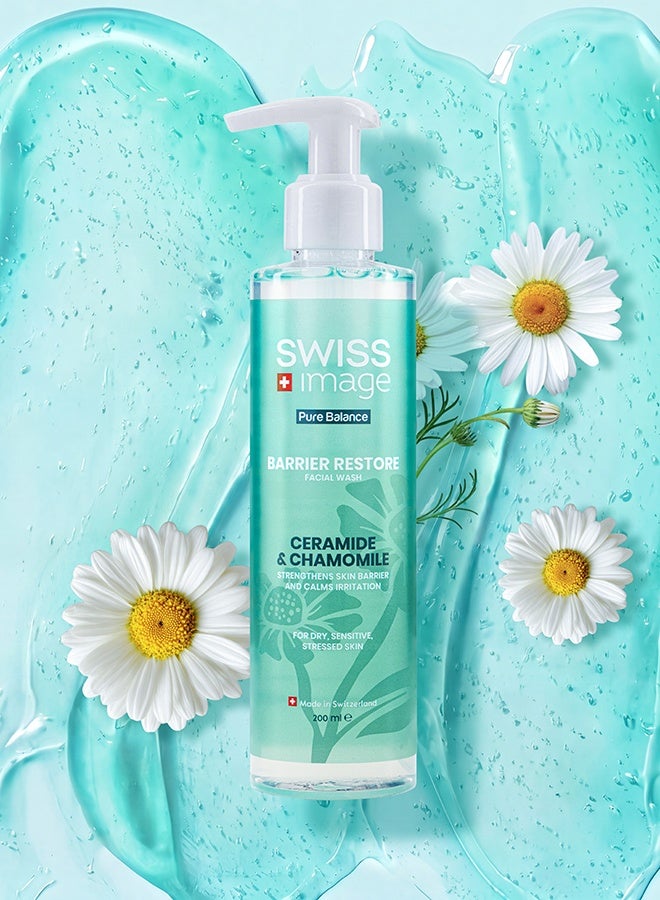 Swiss Image Pure Balance Barrier Restore Face Wash 200 ml | Ceramides, Chamomile, Panthenol & Alpine Glacier Water | Repairs Skin Barrier, Soothes & Hydrates | Dry & Sensitive Skin | For Men & Women - Image 3