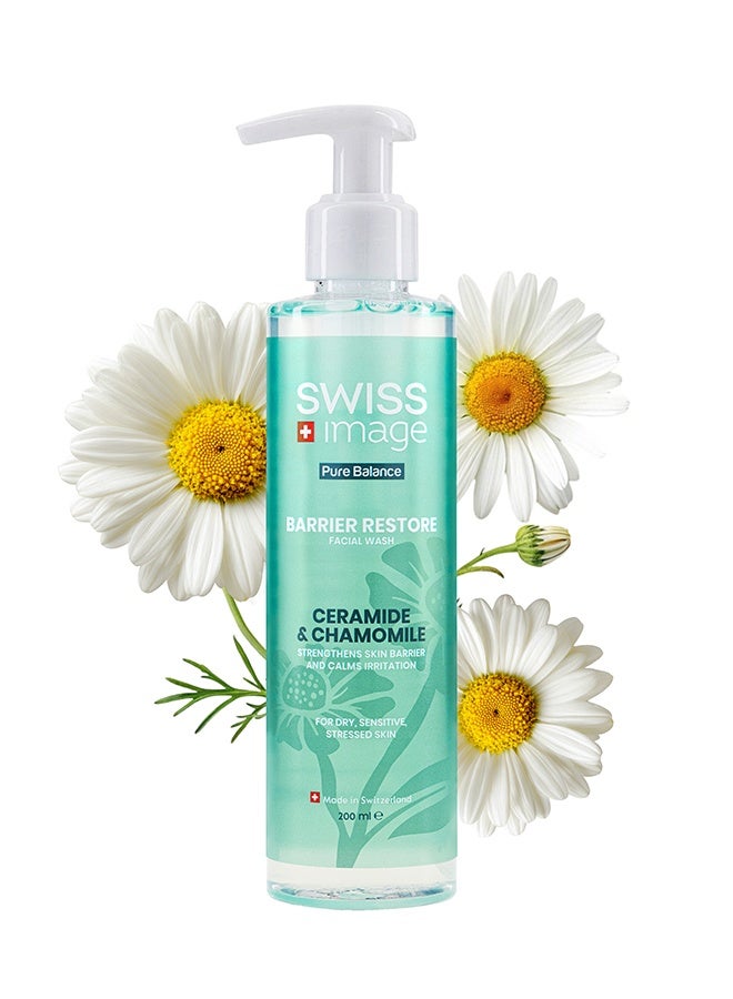 Swiss Image Pure Balance Barrier Restore Face Wash 200 ml | Ceramides, Chamomile, Panthenol & Alpine Glacier Water | Repairs Skin Barrier, Soothes & Hydrates | Dry & Sensitive Skin | For Men & Women - Image 2