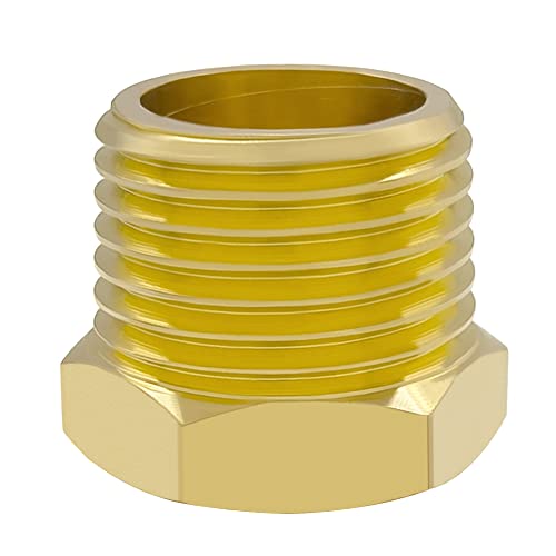 Hooshing 3/8" NPT Plug Brass Male Outer Hex Head Pipe Fitting, 6 Pack - Image 4