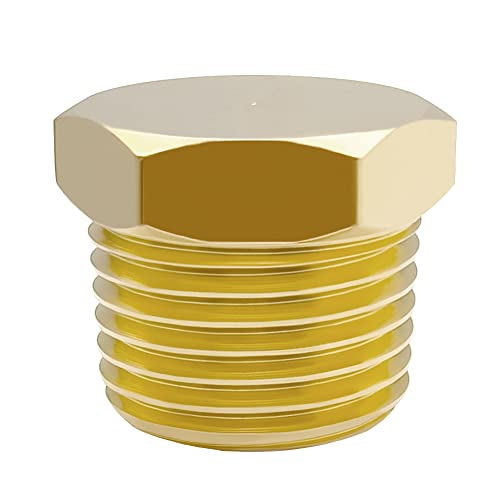 Hooshing 3/8" NPT Plug Brass Male Outer Hex Head Pipe Fitting, 6 Pack - Image 3