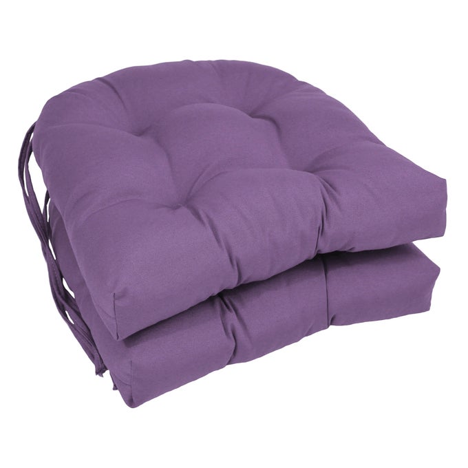 16INCH TWILL ROUNDED BACK CHAIR CUSHION 2 COUNT PACK OF 1 GRAPE