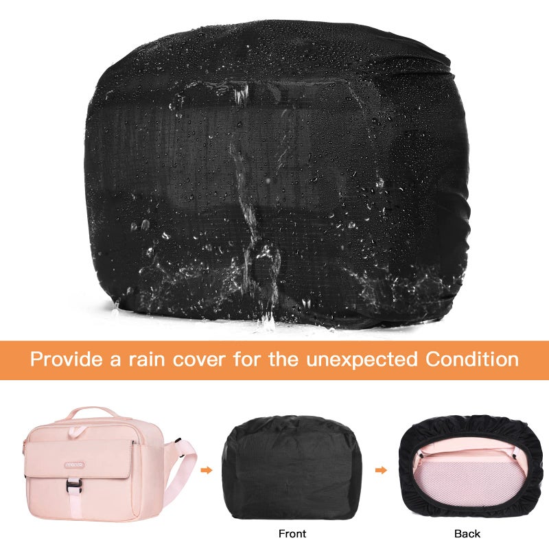 MOSISO Camera Shoulder Bag Case Crossbody Sling Purse, DSLR/SLR/Mirrorless Compact Padded Photography Handbag with Rain Cover Compatible with Canon/Nikon/Sony Cameras and Lenses, Pink - Image 5