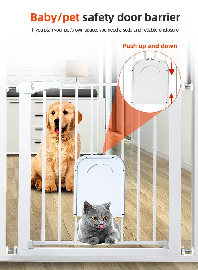Beauenty Baby Gate for Stairs, Toddler Safety Essentials for The House, Maximum Suitable For 114 cm,Including 30cm Extension Rack Auto Close Gate for Doorways, Mom's Choice Awards Winner-Easy Install Pressure Mounted Pet Gates , White ﻿ - Image 3