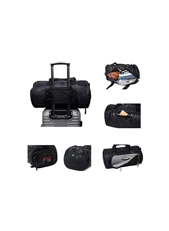 ARCTIC HUNTER Bag with Shoes Compartment, Waterproof Travel Duffel Hand Bag Large Size For Men and Women (Black) - Image 5