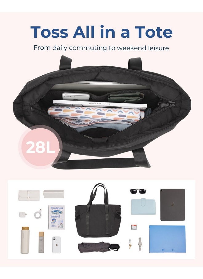 BAGSMART BAGSMART Tote Bag for Women with Zipper, Gym Tote with Compartments, Laptop Work Tote Nurse Dance Yoga Bag for Sport, Travel  - Image 3