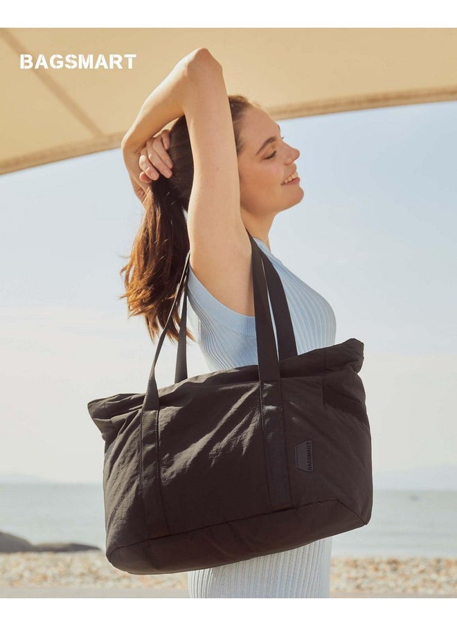 BAGSMART BAGSMART Tote Bag for Women with Zipper, Gym Tote with Compartments, Laptop Work Tote Nurse Dance Yoga Bag for Sport, Travel  - Image 2