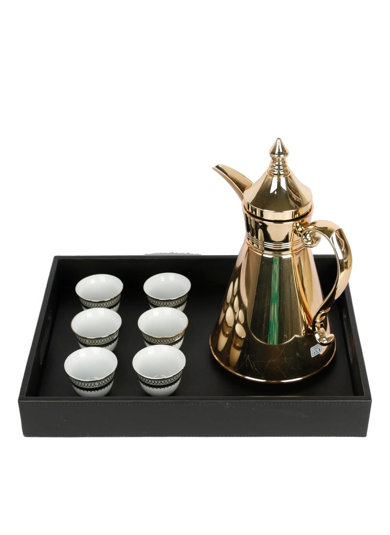 Lamsit Ibdaa - Leather Tray Organizer | Modern Storage for Home Office Desk, Wallet, Mobile Phone, Watch, Stationary, Jewelry, Perfume, Glasses | Beside Table Catchall Dump Key Bowl (Black) - Image 1