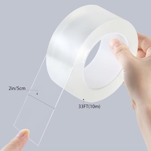 HSTECH Transparent Window Weather Sealing Tape, 2-Inch x 33ft, Clear Window Draft Isolation Sealing Film Tape for Door Draft Stopper Adhesive Tape, Doors Windows and Shower Glass Gaps (2IN x 33FT) - Image 2