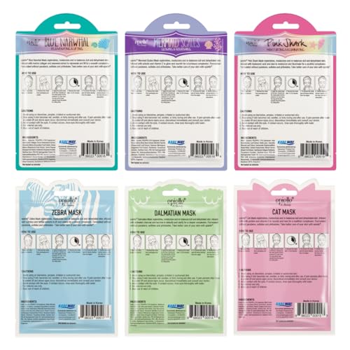 Epielle Character Face Mask Wave & Wild 6 Pack, Fun & Effective Korean Skin Care, Spa Party Favors, Stocking Stuffers, Birthday Gifts for Women, Thanksgiving Essentials - Image 2