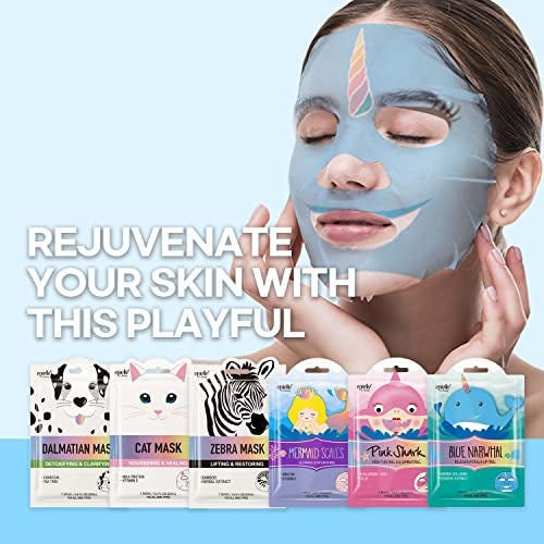 Epielle Character Face Mask Wave & Wild 6 Pack, Fun & Effective Korean Skin Care, Spa Party Favors, Stocking Stuffers, Birthday Gifts for Women, Thanksgiving Essentials - Image 3