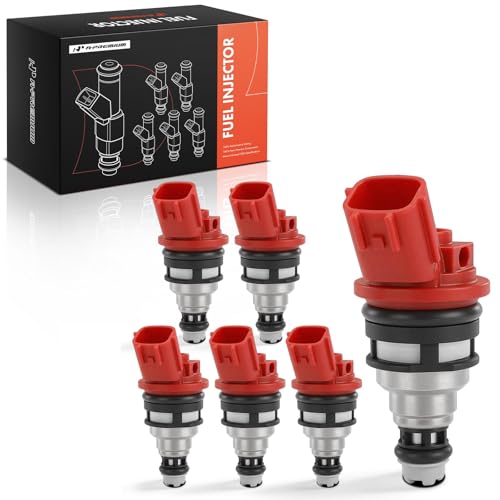 A-Premium APremium 4 Holes Set of 6 Fuel Injectors Compatible with Infiniti J30 19931997 30L Nissan 300ZX 19941996 30L Naturally Aspirated Replace 1660053F00 1660053F01 - Image 1
