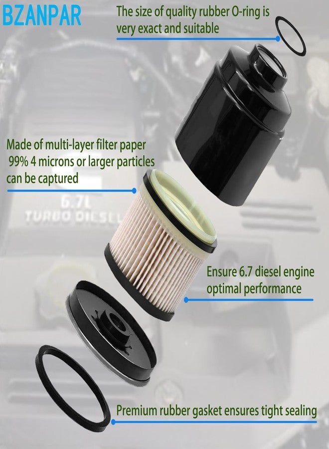 BZANPAR Fuel Filter Water Separator Set for Dodge Ram 2500 3500 4500 5500 6.7L Cummins Turbo Diesel Engines of 2013 2014 2015 2016 2017 2018, Replacement for 68157291AA 68197867AA - Image 3