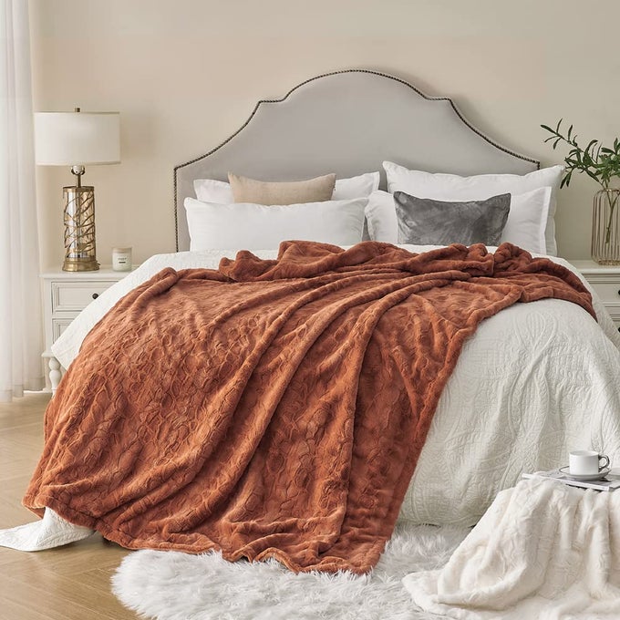 OVERSIZED FAUX FUR BLANKET SUPER SOFT COZY BLANKET LUXURY FLUFFY THROW BLANKET FUZZY BED THROW PLUSH FOR WOMEN CAMEL 60 X 80