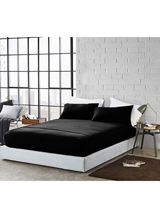 DAN RIVER DAN RIVER Queen Jersey Sheet Set| Luxury Heather 100% Cotton Bed Sheets| T-Shirt Sheets| All Season Bedding| Soft Comfortable Deep Pocket Jersey Cotton Bed Sheets (4Pc, Queen, Black)  - Image 2
