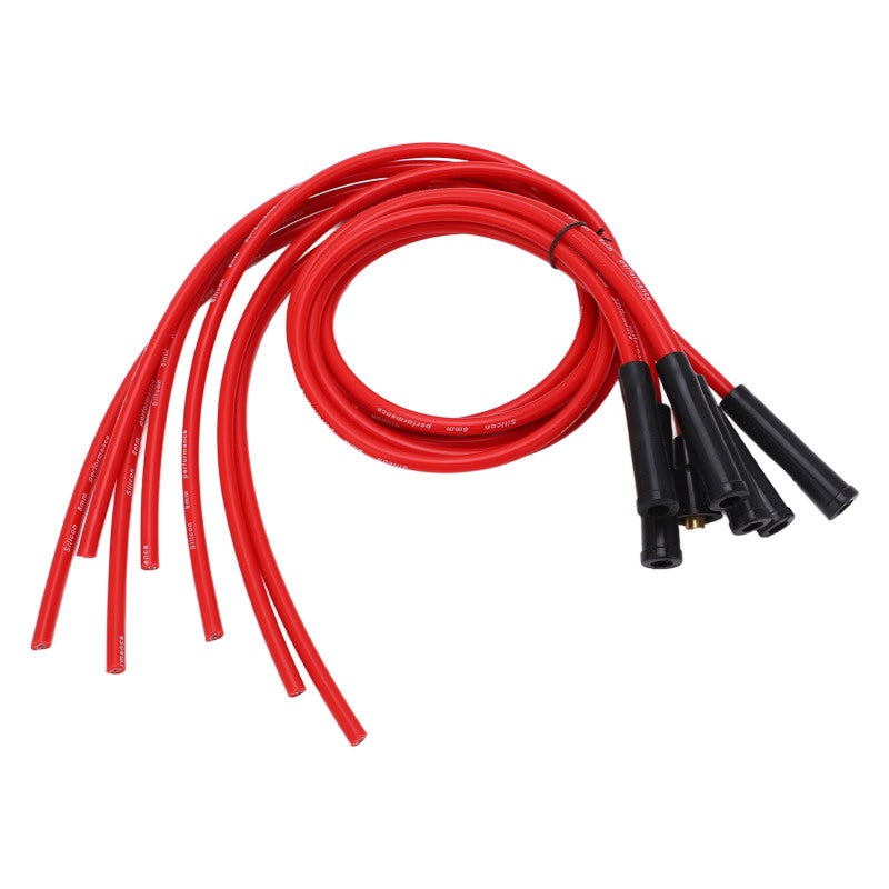 Sparking Plug Ignition Wire Set Straight 1m Length 8mm Diameter Red - High Performance Ignition Wire Kit for 6 Cylinder Classic Cars - Image 3