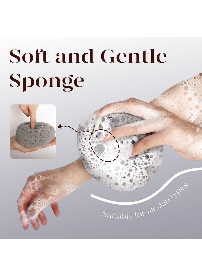 BAIMEI Bath Sponge Sponge Loofah Body Scrubber Shower Pouf Cleaning Loofahs Sponge Shower Use Sponge (Pink Grey) - Image 5