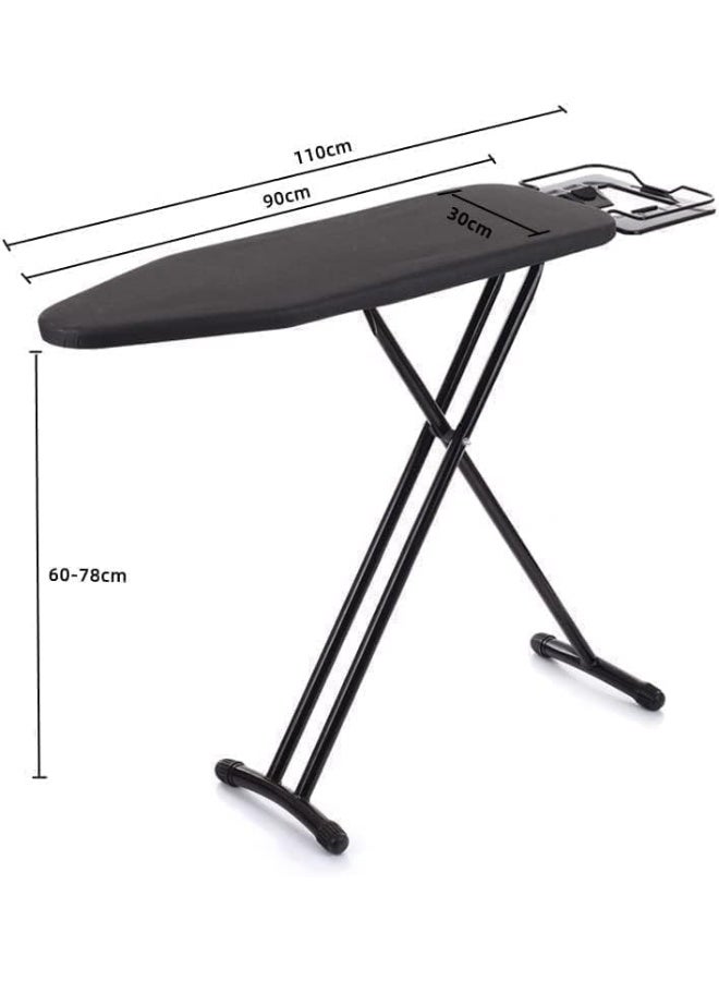 12"x36" Ironing Board with Heat Resistant Cover and Thicken Felt Pad, Adjustable Height ironing board (Black) - Image 3