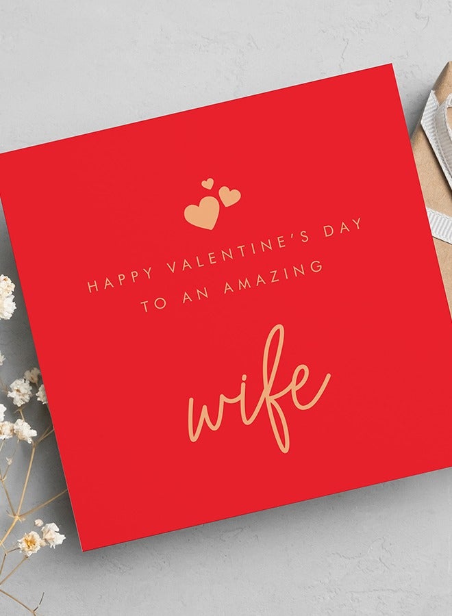 Share the Love Red Valentine’s Day Card for Wife – Romantic & Heartfelt Greeting Card with Loving Message, Perfect Gift for Valentine’s Day & Special Occasions - Image 1