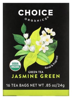 Choice Organic Teas Green Tea Jasmine Green 16 Tea Bags .85 oz (24 g) 