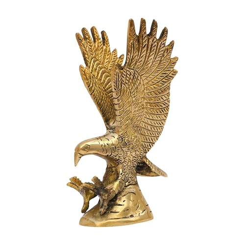 TREE MAISON CORONATING HOMES Vastu Brass Flying Eagle Statue Sculpture Decorative Garuda Statue for Home Decor | Handcrafted Showpiece | Vastu Gift Item | 5 X 8 X 15 CM | 550 Gram Approx | Pack of 1 - Image 1