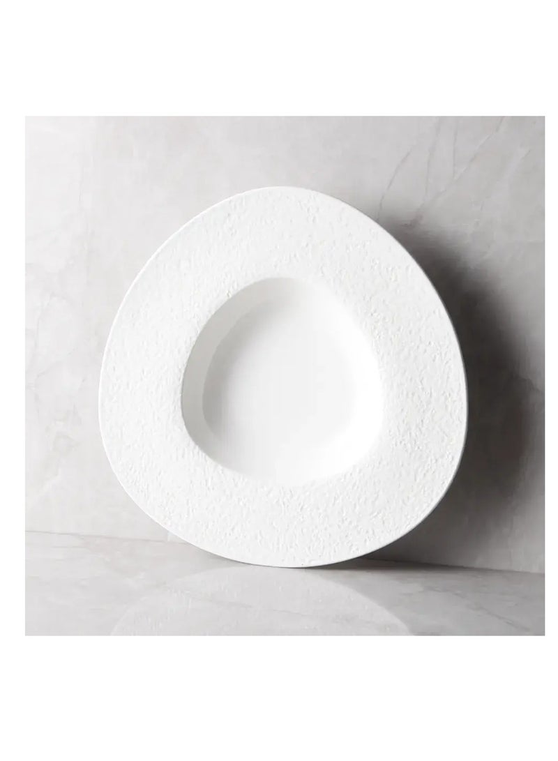 MAAC HOME أطباق مكرونة بيضاء فريدة من نوعها من MAAC منزلية أنيقة ومتينة وتصميم كلاسيكي مثالي للاستخدام اليومي للعائلة، والتجمعات العائلية، والمطاعم، والولائم والمزيد (طقم من 6، 9 بوصة) - Image 3