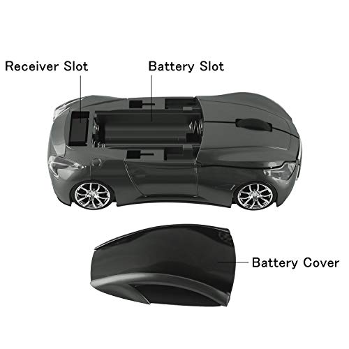 elec Space Cool Sport Car Shape 2.4GHz Wireless Mouse Optical Cordless Mice with USB Receiver for PC Laptop Computer 1600DPI 3 Buttons - Image 5