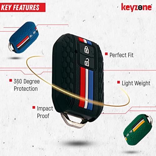 Keyzone Striped Silicone Key Compatible for Suzuki Victoris, e Vitara, Fronx, jimny, Grand Vitara, Ertiga, Brezza, XL6,Swift,Dzire,Ignis 2button Smart Key(Brown) - Image 2