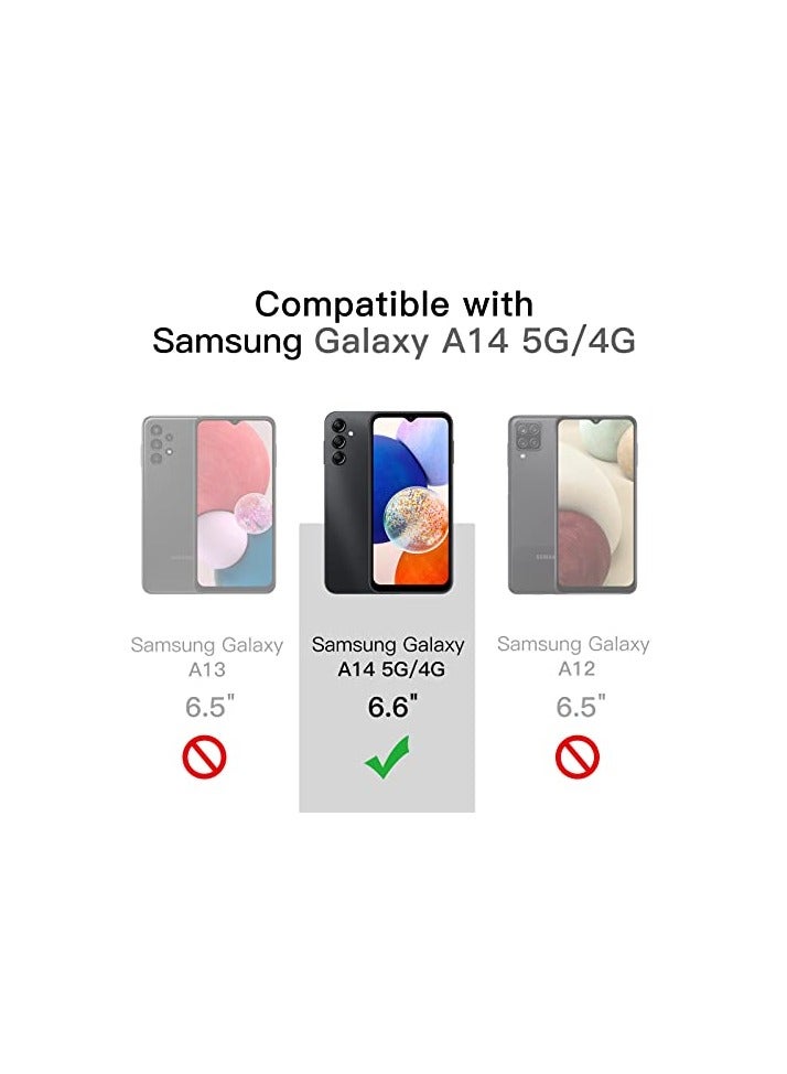 جي تيك واقي شاشة JETech لهاتف Samsung Galaxy A14 4G / 5G مقاس 6.6 بوصة مع واقي عدسة الكاميرا، طبقة من الزجاج المقسى، شفاف عالي الدقة، عبوتان لكل منهما - Image 2