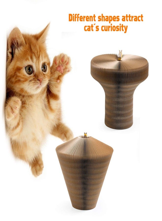 Koimsec Collapsible Cat Scratcher Lounge Bed, Cardboard Cat Bed, Corrugated Pet Scratcher Pad, Round Shape Cat Scratching Bed Nest for Indoor Big Large Kitty Kitten Cats - Image 5