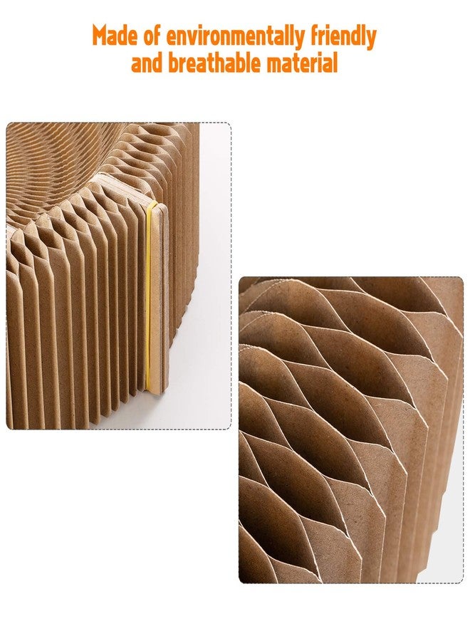 Koimsec Collapsible Cat Scratcher Lounge Bed, Cardboard Cat Bed, Corrugated Pet Scratcher Pad, Round Shape Cat Scratching Bed Nest for Indoor Big Large Kitty Kitten Cats - Image 4