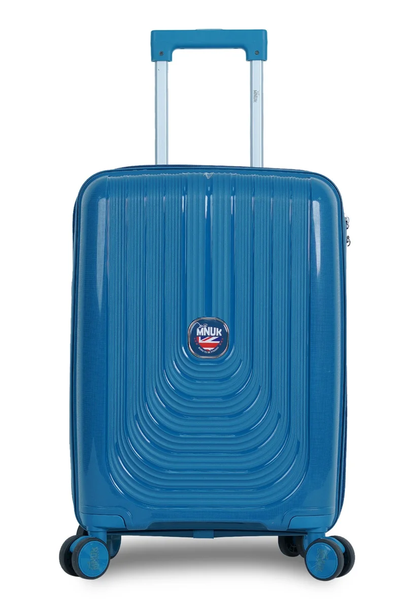 MNUK Viajero Stra Ordinario 24inch Luggage|Polypropylene (PP) Hardside Luggage Trolley|Double 360° 4 Wheeler|Medium-24inch|Blue
