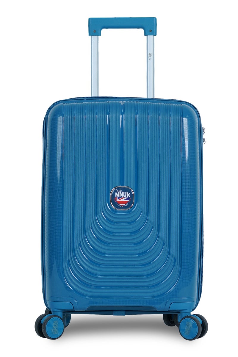 منيك حقيبة سفر فياجيرو سترا أورديناري من 24 بوصة | عربة مزدوجة دوارة 360 درجة بأربع عجلات | أزرق - Image 1