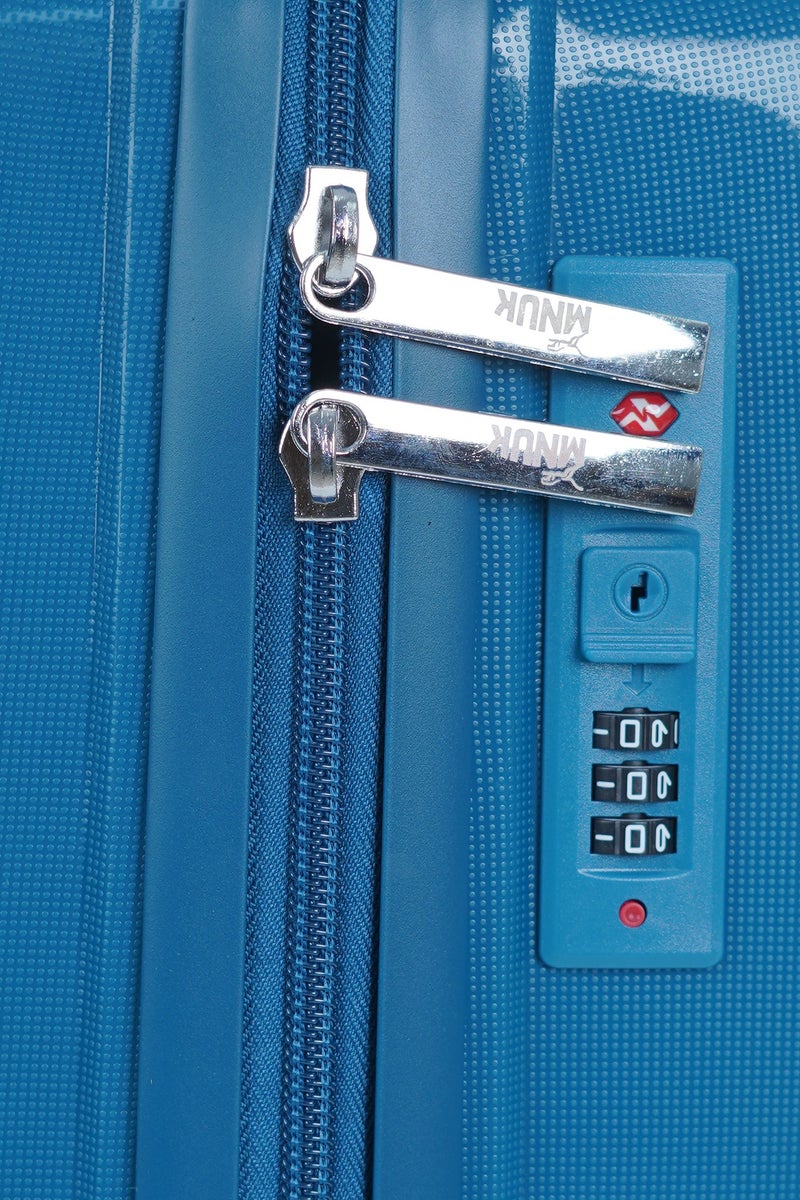 منيك حقيبة سفر فياجيرو سترا أورديناري من 24 بوصة | عربة مزدوجة دوارة 360 درجة بأربع عجلات | أزرق - Image 2