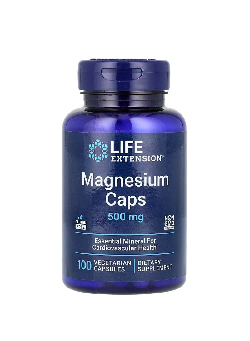 Life Extension Magnesium Capsules 500 mg 100 Vegetarian Capsules - Image 1