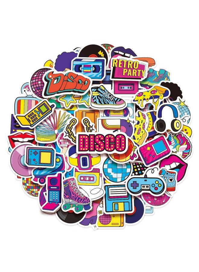 Cleverplay 100 Pack 90s 80s Stickers, 1990's 1980's Hip Hop Party Favors, Birthday Decorations - Image 1