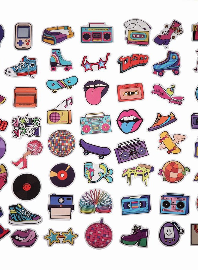 Cleverplay 100 Pack 90s 80s Stickers, 1990's 1980's Hip Hop Party Favors, Birthday Decorations - Image 2