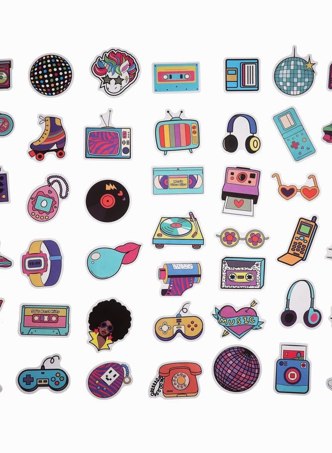 Cleverplay 100 Pack 90s 80s Stickers, 1990's 1980's Hip Hop Party Favors, Birthday Decorations - Image 3
