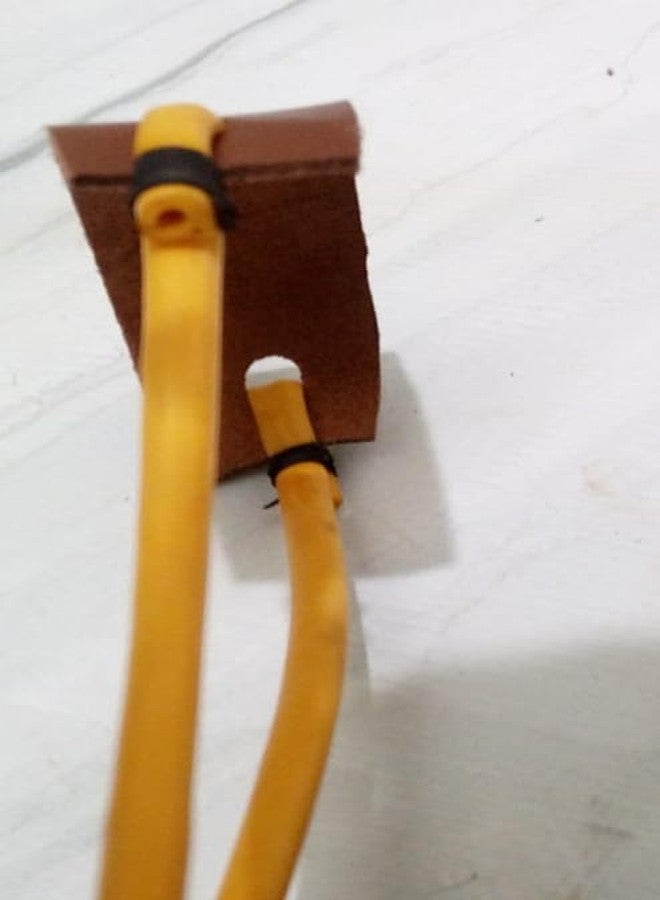 FTE Gulail / Strong Sling Shot With Tube Rubber For Full Stretch And Perfect Aim. Fiber Handle For Strong Grip With Leather Holder (Size 30 X 7 Cm)- Multi Color - Image 3